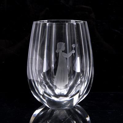 Lot 584 - Orrefors hexagonal glass vase