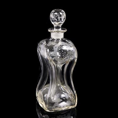Lot 589 - Dutch etched glass decanter