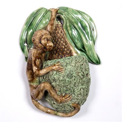 Lot 592 - Palissy ware wall pocket
