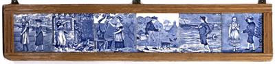 Lot 598 - Framed panel of Victorian tiles