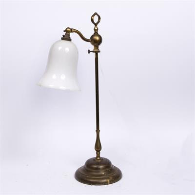 Lot 606 - Brass and glass student's light