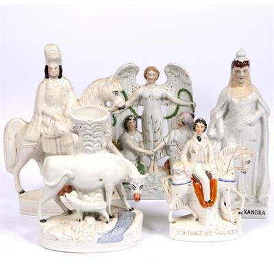 Lot 608 - Group of five Staffordshire figures
