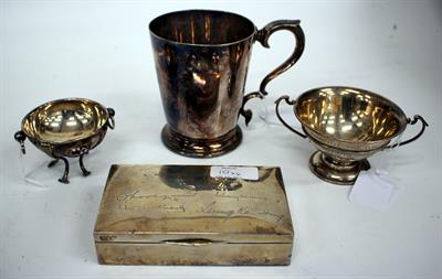 Lot 10 - A SMALL SILVER TROPHY CUP