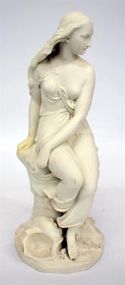 Lot 49 - A VICTORIAN MINTON PARIAN WARE FIGURE of Miranda