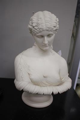 Lot 50 - A VICTORIAN MINTON PARIAN WARE FIGURE depicting Clytie