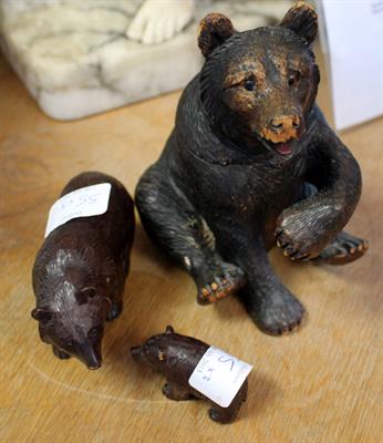 Lot 55 - THREE BLACK FOREST BEARS