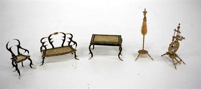 Lot 82 - A SMALL QUANTITY OF 19TH CENTURY INDIAN MINIATURE FURNITURE carved from horn