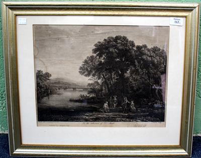 Lot 163 - PRINT OF A RIVER VIEW AFTER CLAUDIO GILLEE LORENESE and engraved by Vivares