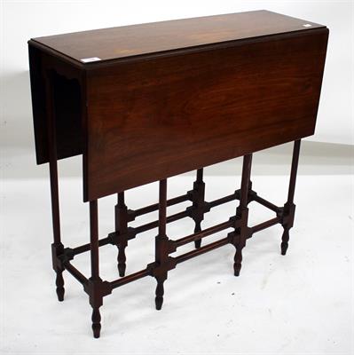 Lot 238 - AN ANTIQUE MAHOGANY DROP LEAF SPIDER LEG OCCASIONAL TABLE 75.5cm wide
