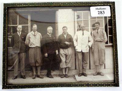 Lot 283 - A BLACK AND WHITE PHOTOGRAPH depicting His Royal Highness the Prince of Wales and five other
