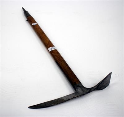 Lot 288 - AN AUSTRIAN STUBA STEEL AND HICKORY SHAFTED ICE AXE 72cm long