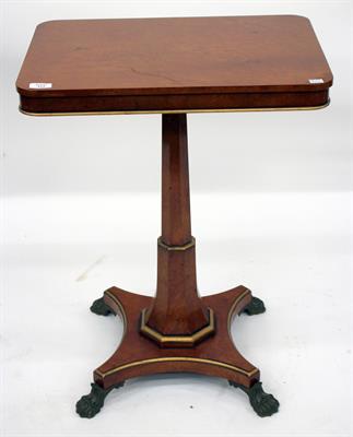 Lot 322 - A MAPLEWOOD RECTANGULAR OCCASIONAL TABLE standing on a spreading octagonal column