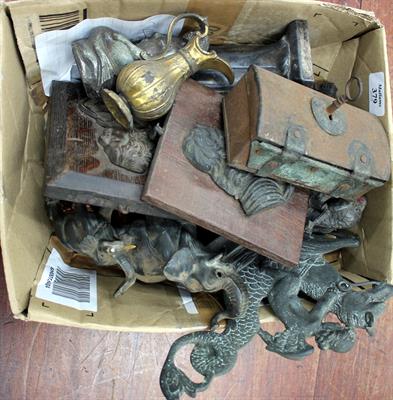 Lot 379 - TWO LATE 19TH/EARLY 20TH CENTURY SPELTER CHICKENS the largest 16cm high