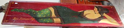 Lot 401 - A 19TH CENTURY STYLE PAINTED FAIRGROUND PANEL 'MISS FORTUNE' decorated with a scantily clad