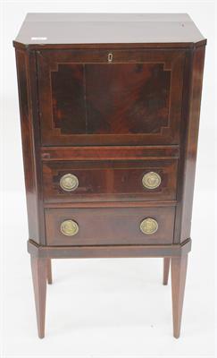 Lot 460 - A GEORGE III MAHOGANY ESCRITOIRE DESK