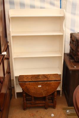 Lot 466 - A WHITE PAINTED OPEN FRONT BOOKSHELF with five fitted shelves