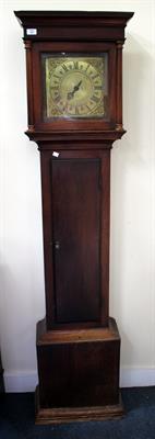 Lot 483 - AN 18TH CENTURY 30-HOUR OAK LONG CASE CLOCK