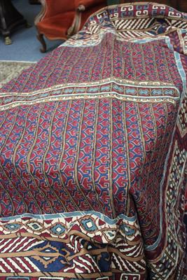 Lot 496 - AN INDIAN WALL HANGING OR BED COVER