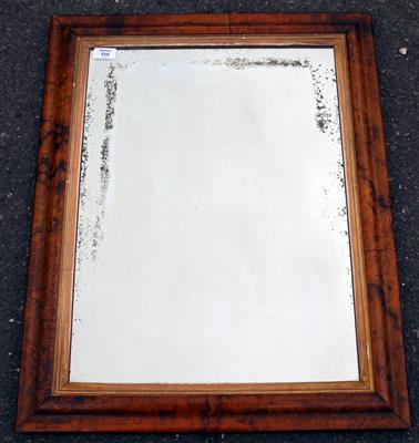 Lot 510 - A LATE 19TH CENTURY WALNUT FRAMED WALL MIRROR