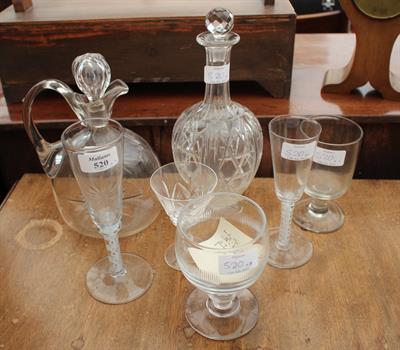 Lot 520 - AN ANTIQUE ALE GLASS with white swirl stem