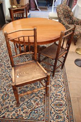 Lot 526 - THREE 19TH CENTURY ASH SPINDLE BACK COUNTRY CHAIRS
