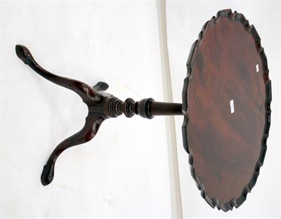 Lot 529 - A GEORGE III MAHOGANY TRIPOD OCCASIONAL TABLE with shaped top and bird cage support
