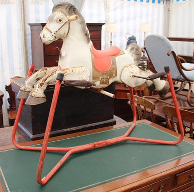 Lot 533 - AN OLD PAINTED MOBO PRAIRIE KING ROCKING HORSE