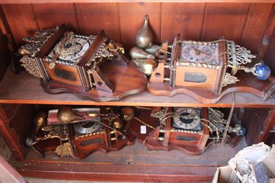 Lot 574 - FIVE DUTCH MADE REPRODUCTION WALL CLOCKS each approximately 50cm long