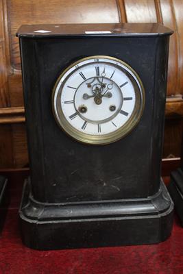 Lot 575 - A LATE 19TH CENTURY FRENCH SLATE MANTEL CLOCK by Le Roy of Paris