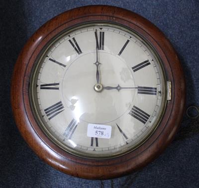 Lot 578 - A 19TH CENTURY CONTINENTAL MAHOGANY FRAMED POSTMAN'S ALARM CLOCK