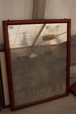 Lot 599 - A LATE 19TH CENTURY MAHOGANY FRAMED RECTANGULAR MIRROR
