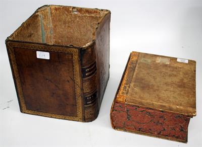 Lot 628 - A WASTE PAPER BIN made from a 19th Century encyclopedia and a box in the form of an old book (2)