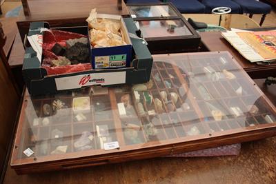 Lot 636 - TWO TABLE TOP DISPLAY CABINETS and a collection of minerals