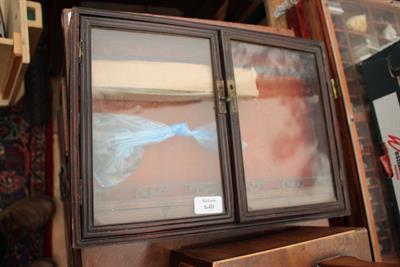 Lot 640 - A LATE 19TH/EARLY 20TH CENTURY CHINESE PADOUK WOOD GLAZED CABINET