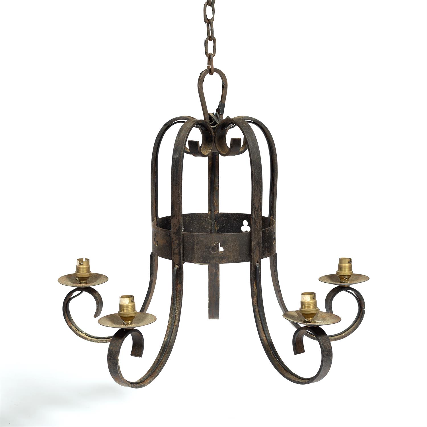 Lot 105 - Wrought iron chandelier