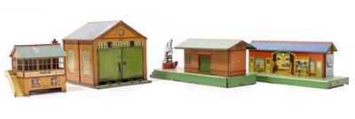 Lot 20 - A HORNBY SERIES TIN PLATE ENGINE SHED