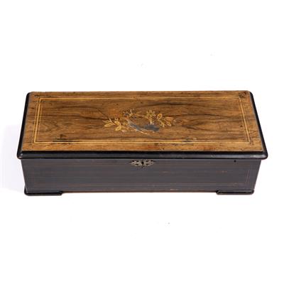 Lot 74 - A 19TH CENTURY CONTINENTAL MUSICAL BOX