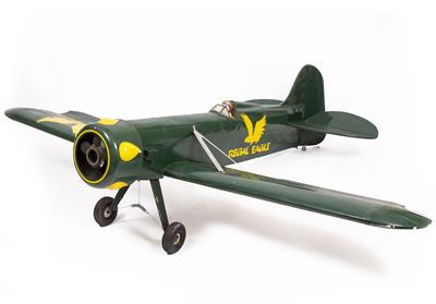 Lot 98 - A GREEN PAINTED SCALE FLYING MODEL OF A SINGLE WINGED AEROPLANE