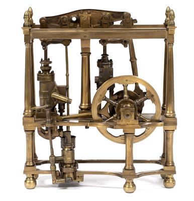 Lot 101 - AN EARLY TO MID 20TH CENTURY BRASS SCALE MODEL STEAM BEAM ENGINE