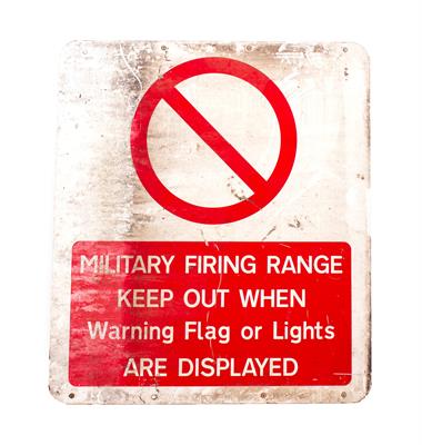 Lot 173 - TWO PAINTED ALUMINIUM MILITARY SIGNS