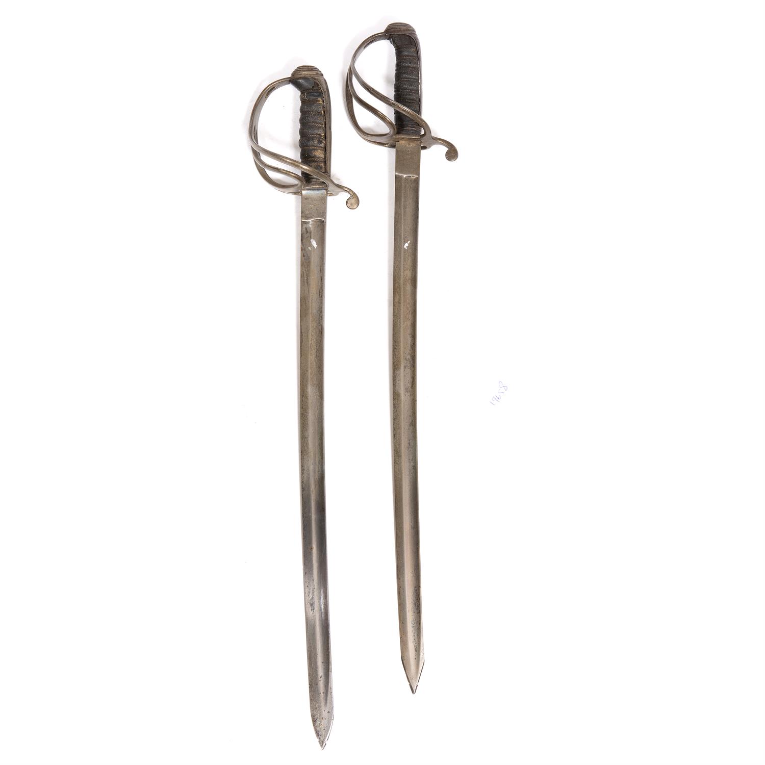 Lot 185 - A PAIR OF ANTIQUE SWORDS