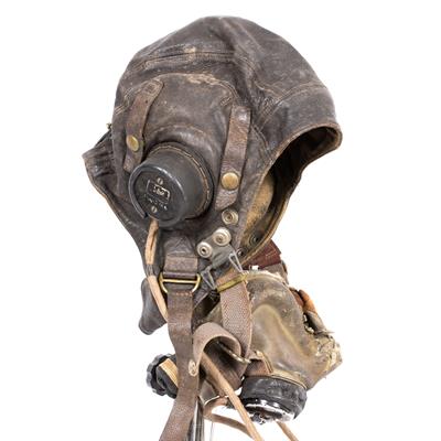 Lot 189 - A WWII AIR MINISTRY FLYING HELMET