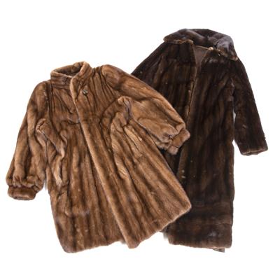 Lot 242 - TWO VINTAGE LADIES MINK FUR COATS