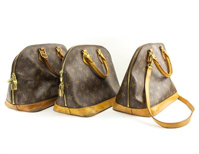 Lot 244 - THREE VINTAGE LOUIS VUITTON 'ALMA' MONOGRAMMED HANDBAGS