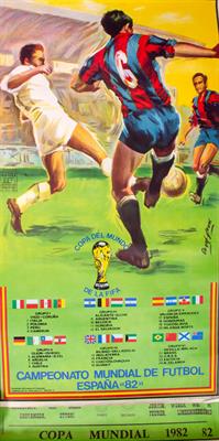 Lot 290 - THREE 1982 WORLD CUP FOOTBALL POSTERS ORTETA VALENCIA NUMBER 808