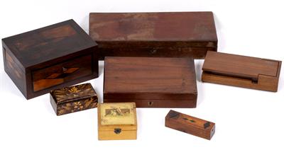 Lot 408 - A VICTORIAN INLAID JEWELLERY BOX