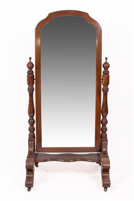 Lot 426 - A 20TH CENTURY MAHOGANY FRAMED CHEVAL MIRROR