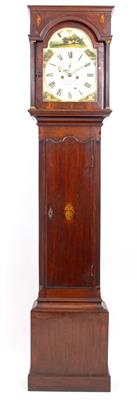 Lot 436 - A GEORGE III MAHOGANY EIGHT DAY LONGCASE CLOCK