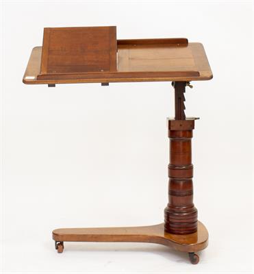 Lot 445 - A VICTORIAN MAHOGANY ADJUSTABLE READING TABLE