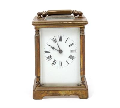 Lot 538 - A LATE 19TH / EARLY 20TH CENTURY BRONZE CASED CARRIAGE CLOCK